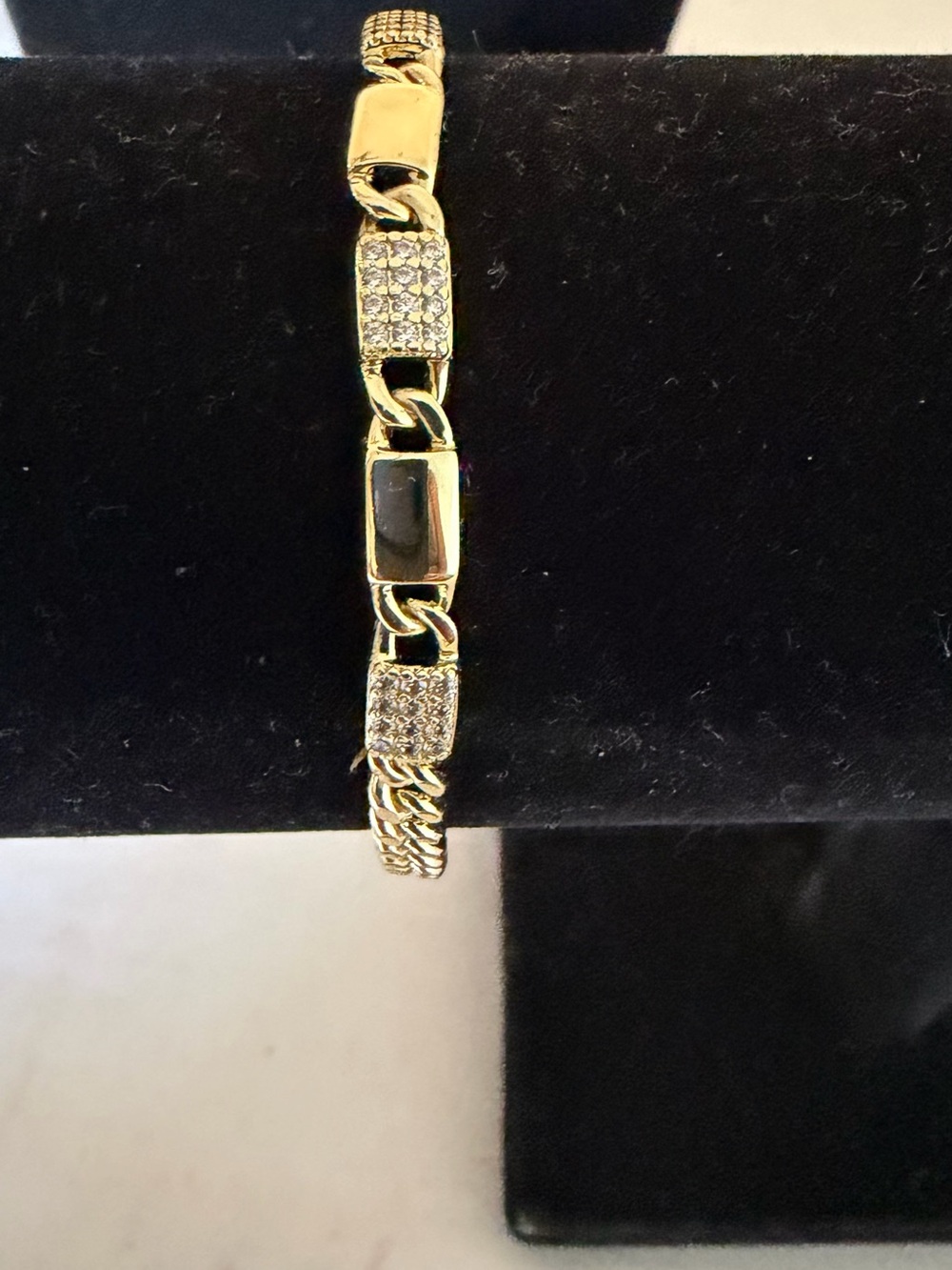 Gold-Tone Pavé Link Bracelet for Women